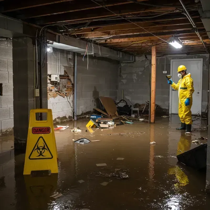 Flooded Basement Electrical Hazard in Osceola, IA Property